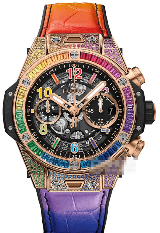 ウブロコピーBIG BANG 441.OX.1118.LR.0999、極彩色が奏でる、現代アートとハイウォッチメイキングの融合